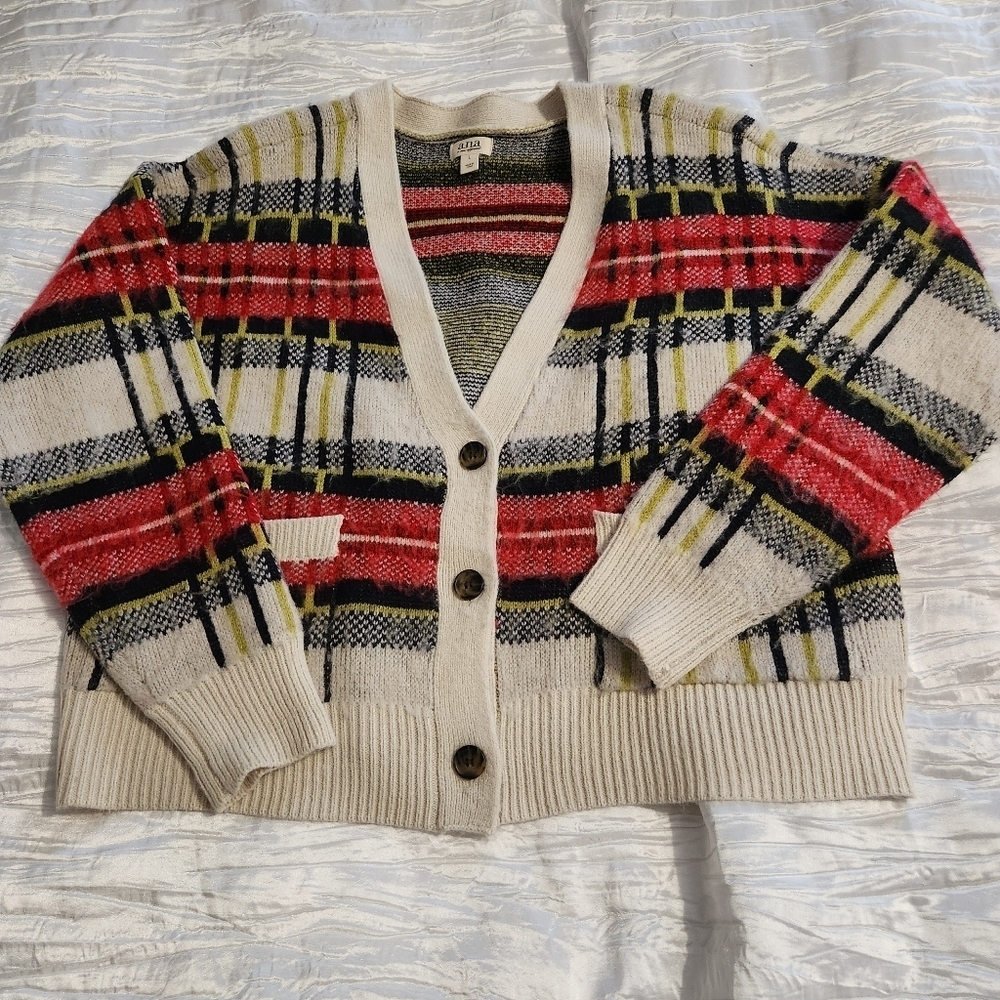 Ana Multicolor Plaid Cardigan Sweater